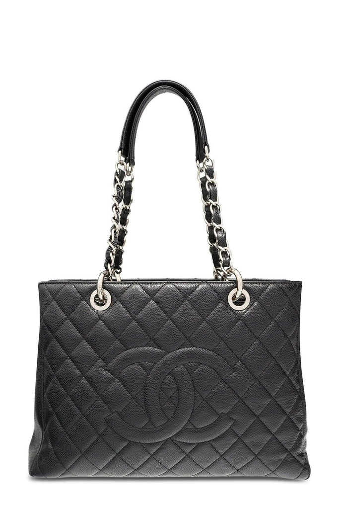Grand Shopping Tote Black with Silver Hardware - CHANEL