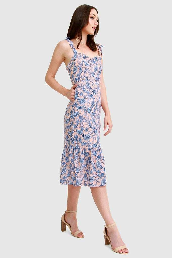 Summer Storm Midi Dress in Blush - Belle & Bloom