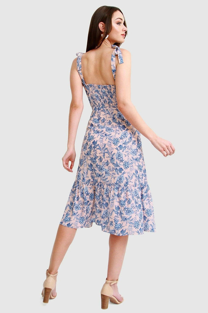 Summer Storm Midi Dress in Blush - Belle & Bloom