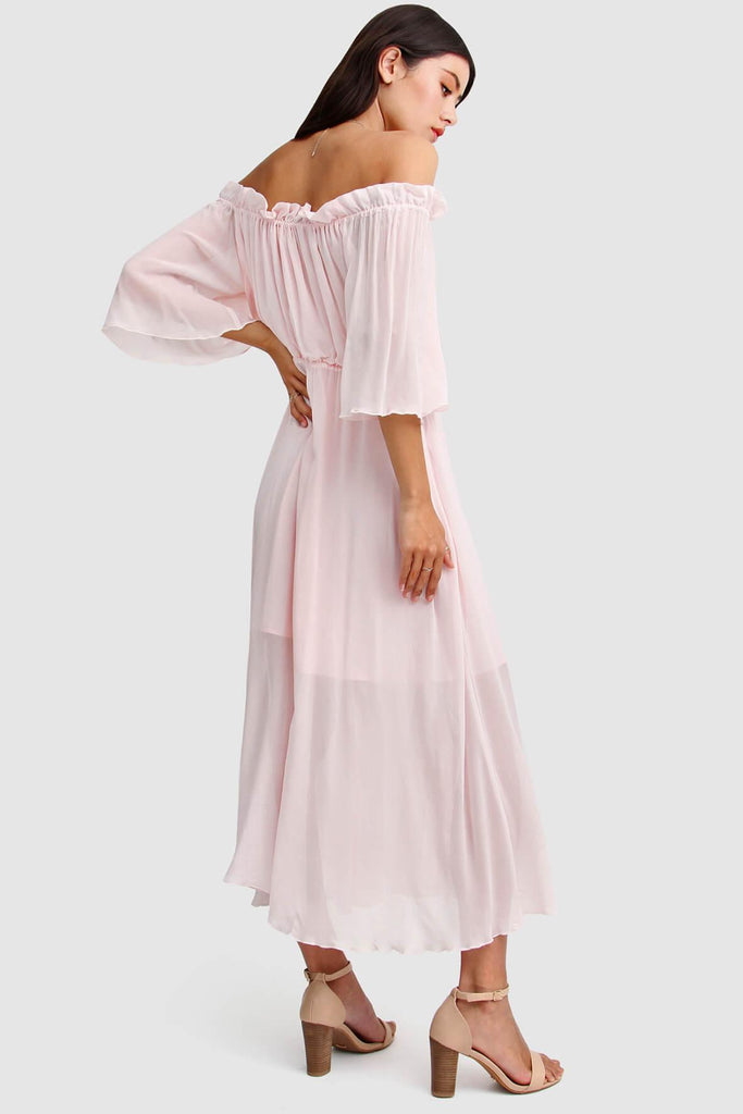 Amour Amour Ruffled Maxi Dress in Blush - Belle & Bloom