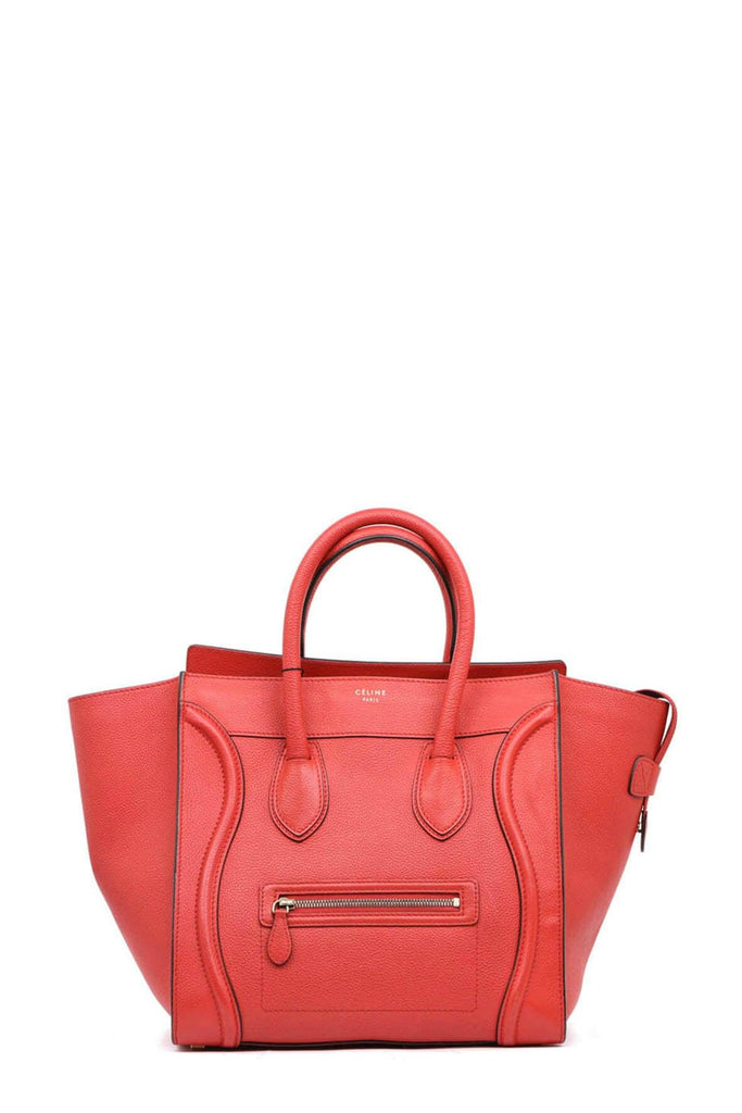Mini Luggage Red with Silver Hardware - CELINE