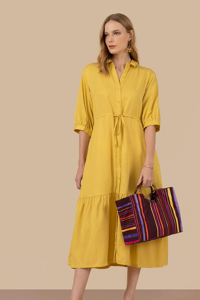 Lovely Day Tiered Dress in Mustard - Minor Miracles