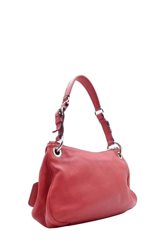 Vitello Phenix Leather Small Shoulder Bag Rosso - Prada