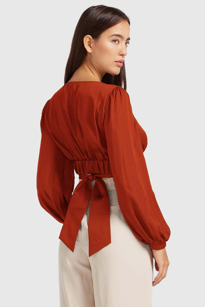 No Way Home Cropped Top In Terracotta - BELLE & BLOOM