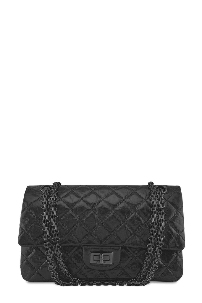 Reissue 227 Double Flap Black with Black Hardware - CHANEL