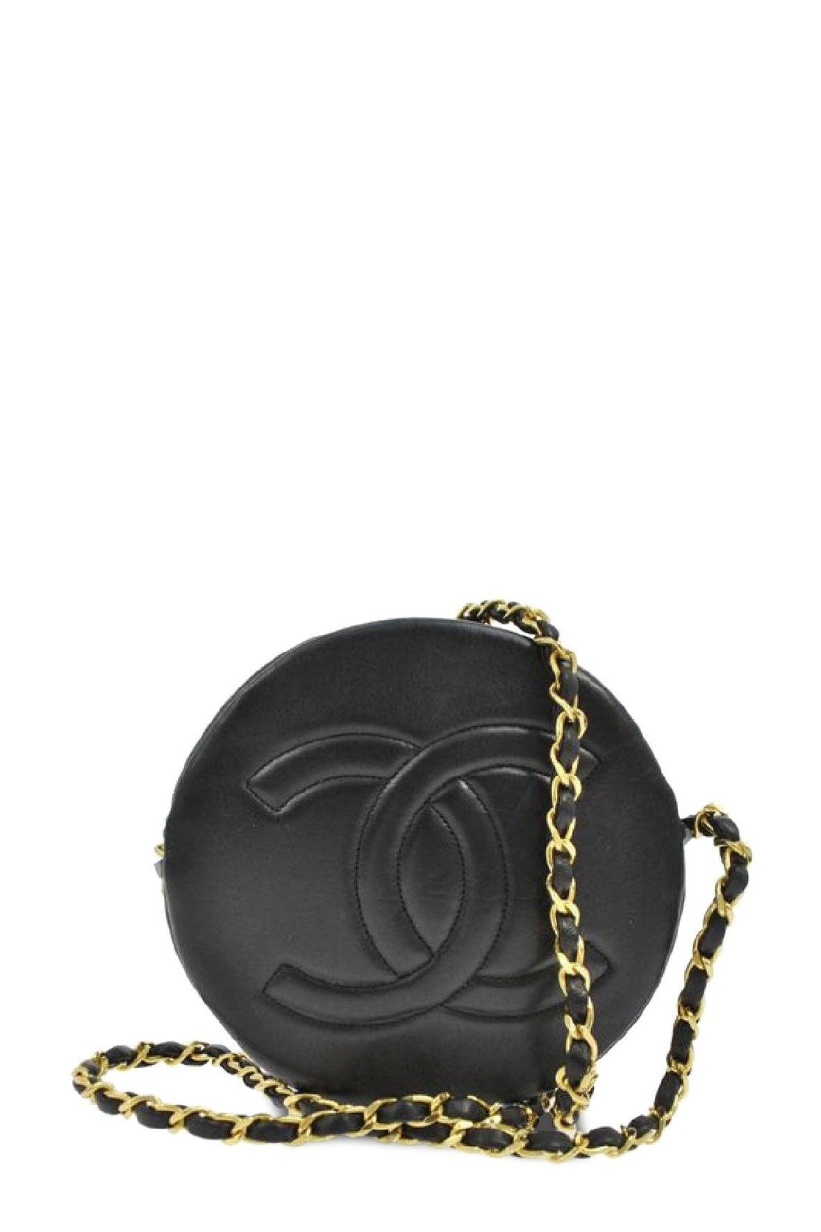 Chanel Black Lambskin Quilted Gold Hardware Round Flap s331ck50 –  Bagriculture