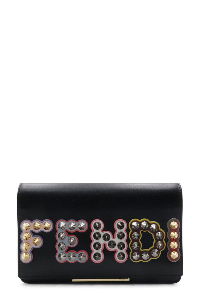 Studded Logo Wallet on Chain Black - Fendi