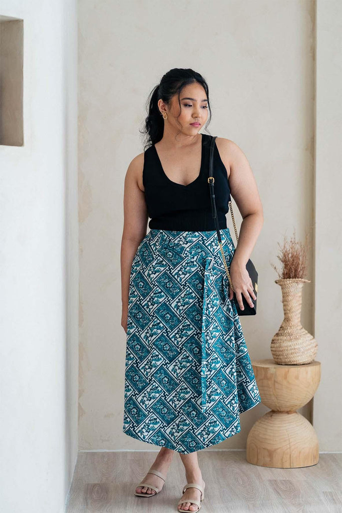 Encim Jade Batik Cascade Skirt - GYPSIED