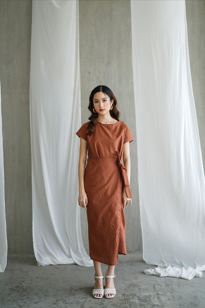 Karina Dress In Terracotta - Earthling Studio