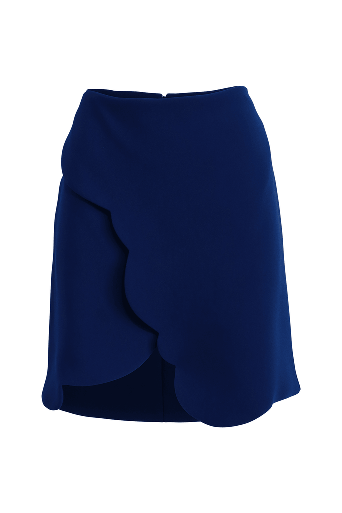 Blue Midi Skirt With Wavy Outline - Carven