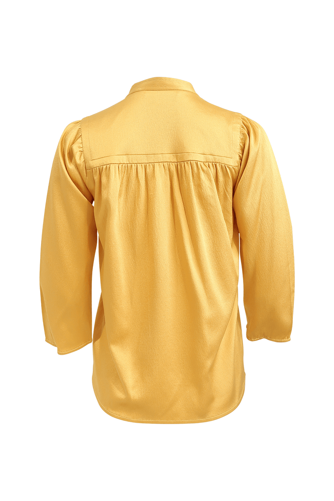 Gold Button-Up Long Sleeve Shirt - Diane Von Furstenberg