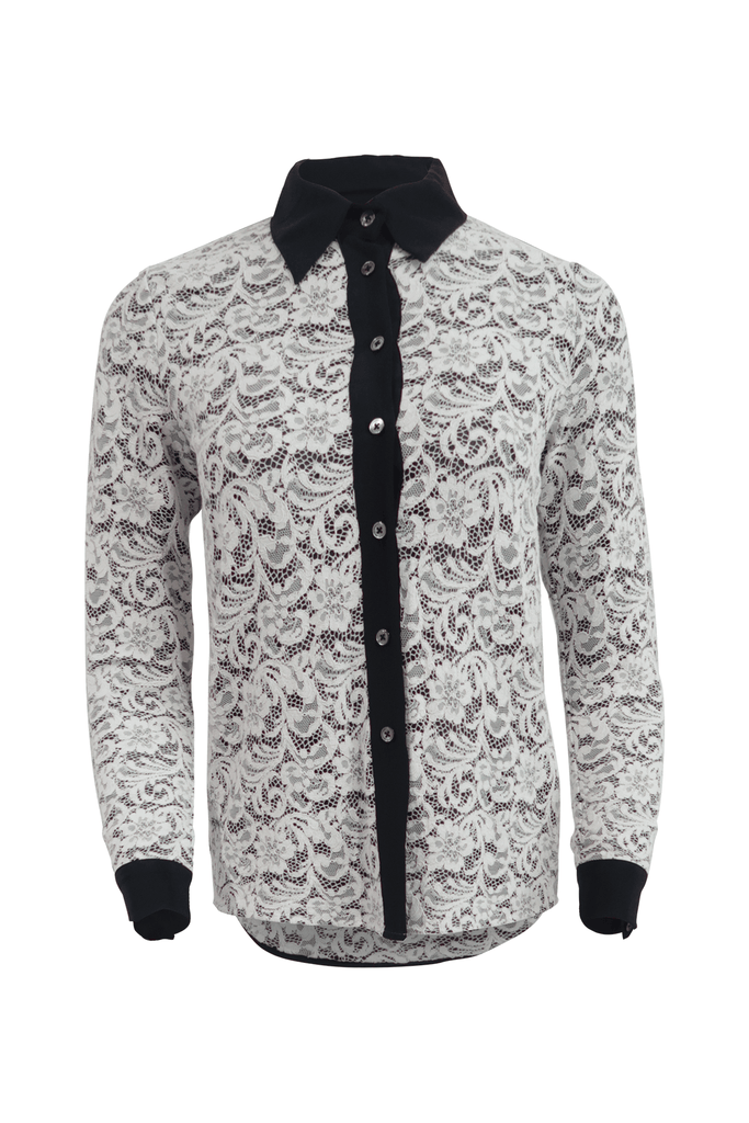 White Floral Laced Shirt - Timo Weiland