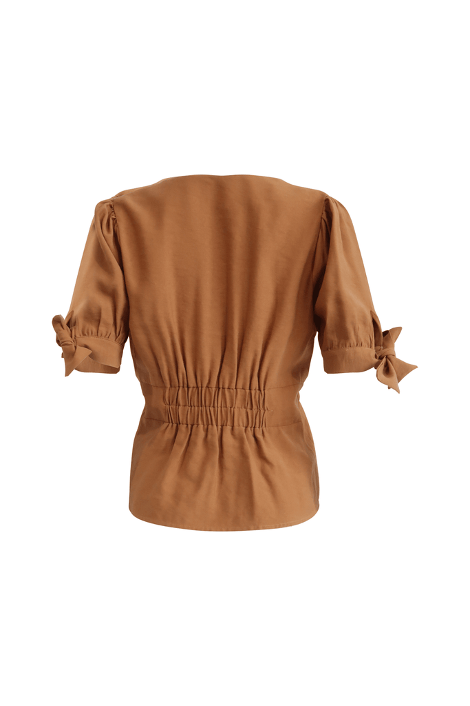 Brown Button-Up Blouse - Moon River