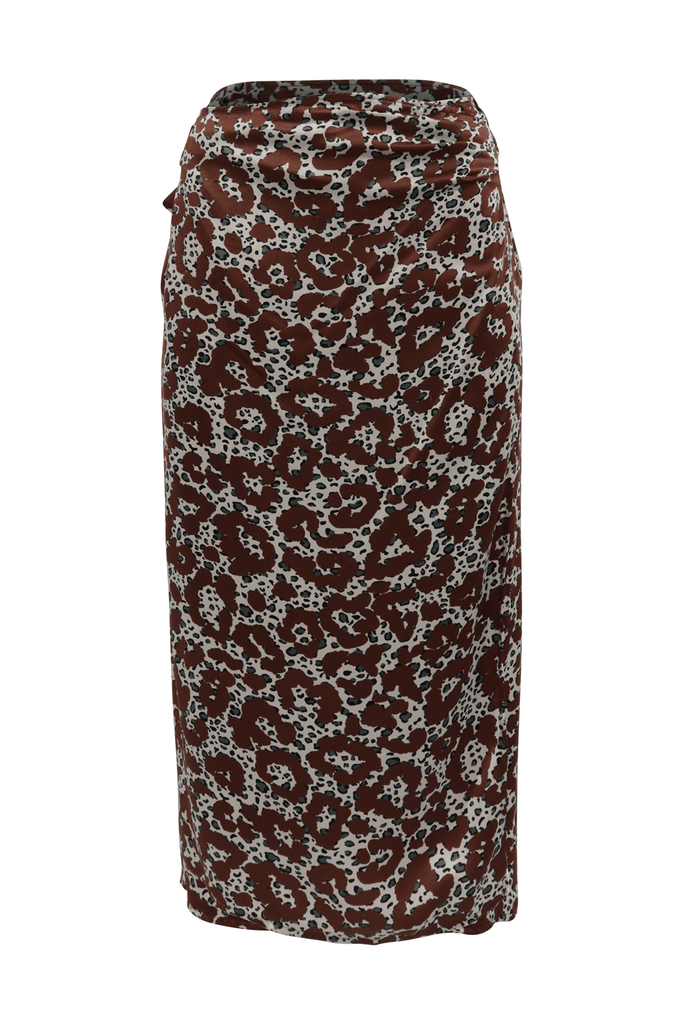 Leopard Print Wrap Skirt - Moon River