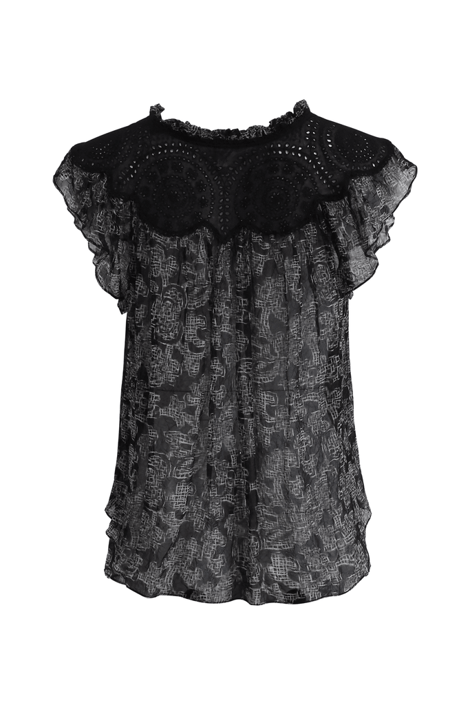 Black And White See-Through Lace Top - 3.1 Phillip Lim
