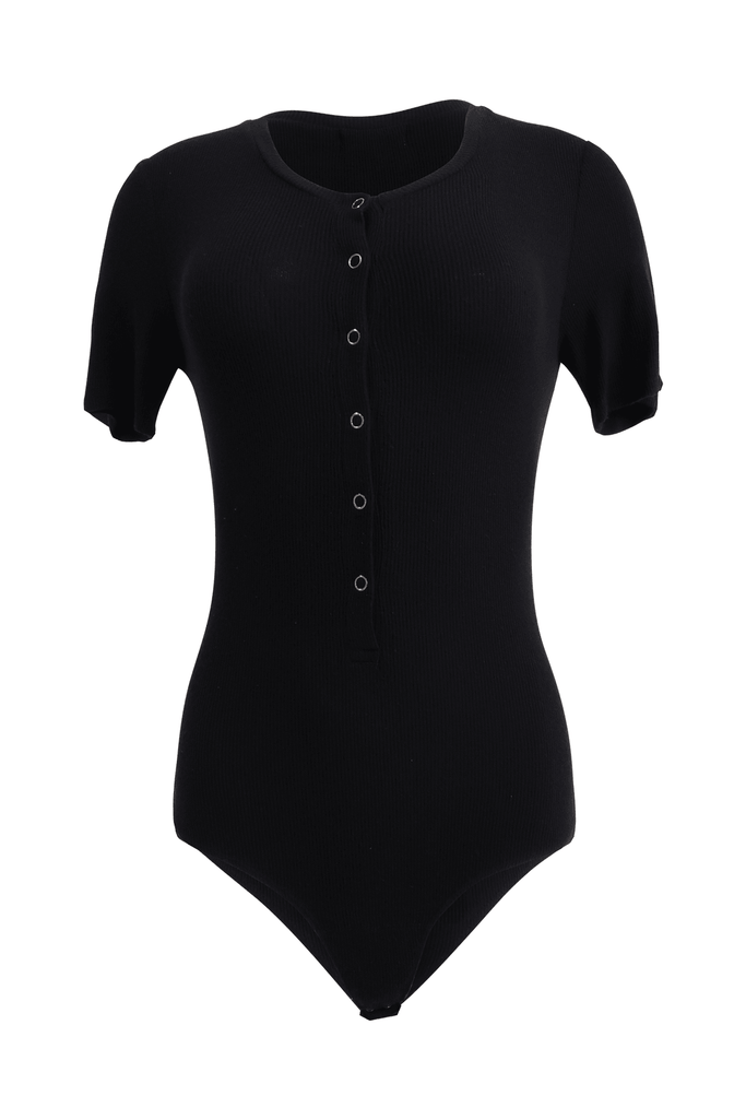 Black Knitted Button-Up Top - Privacy Please