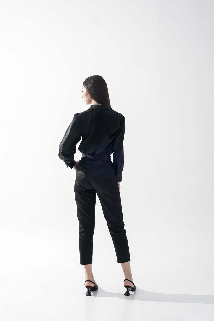 Raglan Sleeve Shirt In Black - CAELI ECO LUXE
