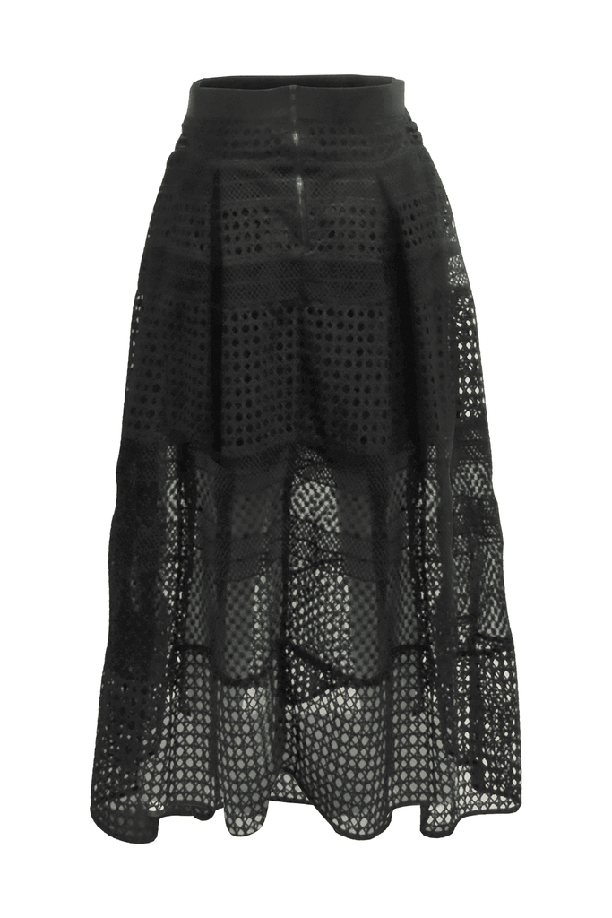 Lace Box Pleat Midi Skirt - Self Portrait