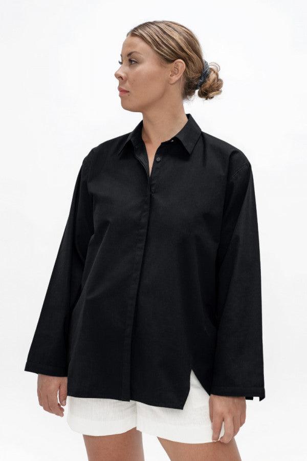 Budapest Organic Cotton Oversized Shirt in Eclipse - 1 People