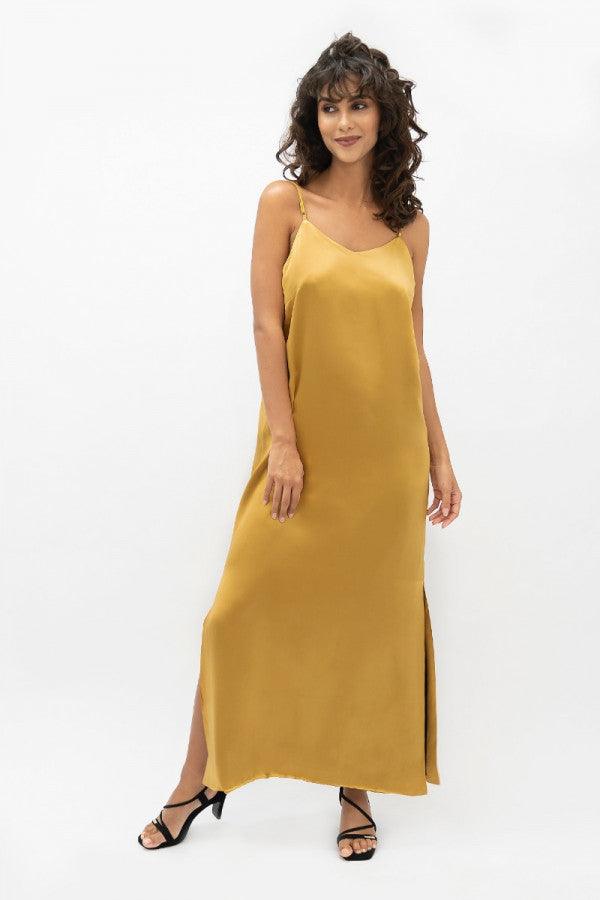 Calabar Silk Slip Dress in Mimosa - 1 People
