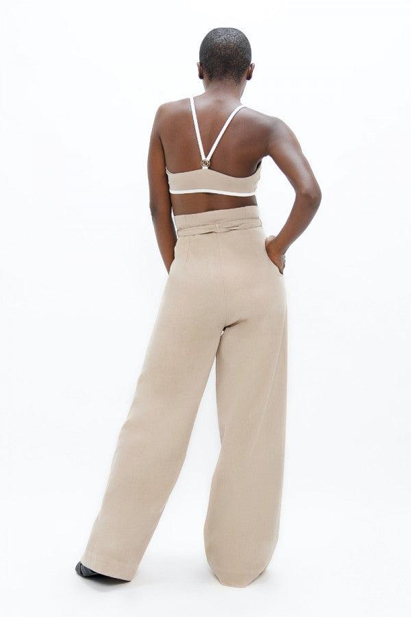 Florence Organic Cotton Pants in Sand - 1 People