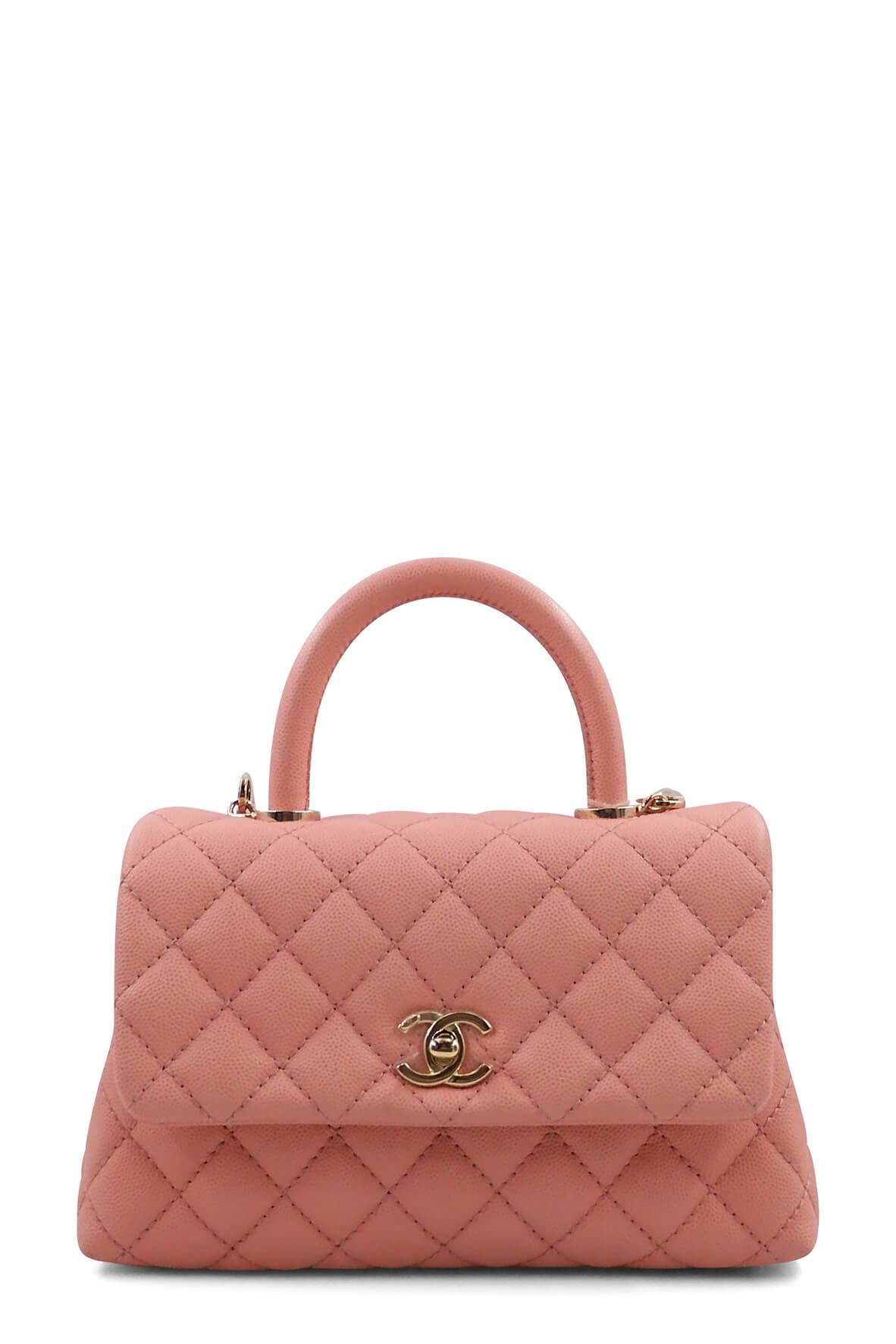 Quilted Caviar Mini Coco Top Handle Pink with Gold Hardware – Style Theory  SG