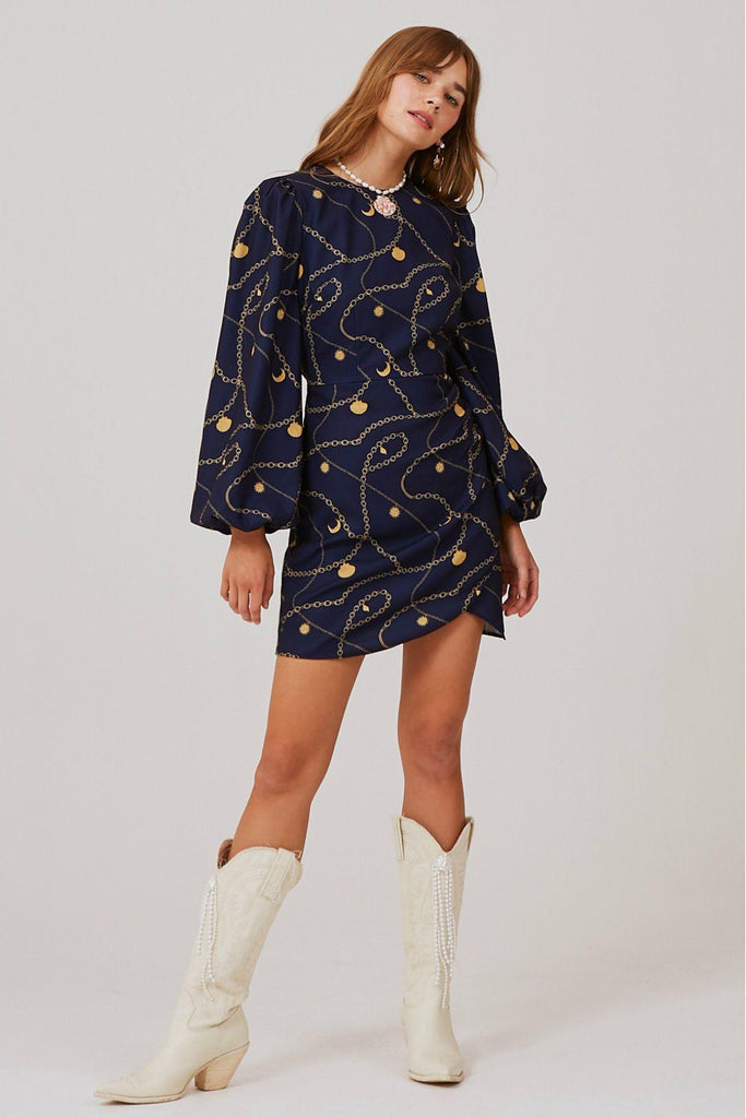 Chains Long Sleeve Mini Dress - Finders Keepers
