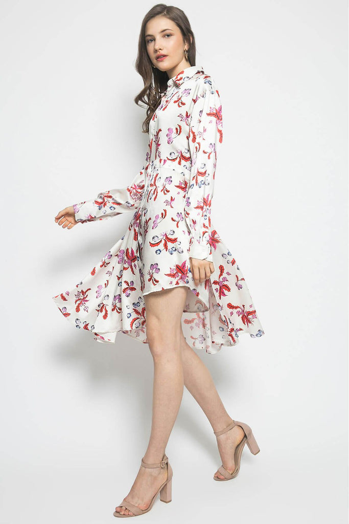 Long Sleeve Pitaya Print Dress - Isabelle Blanche