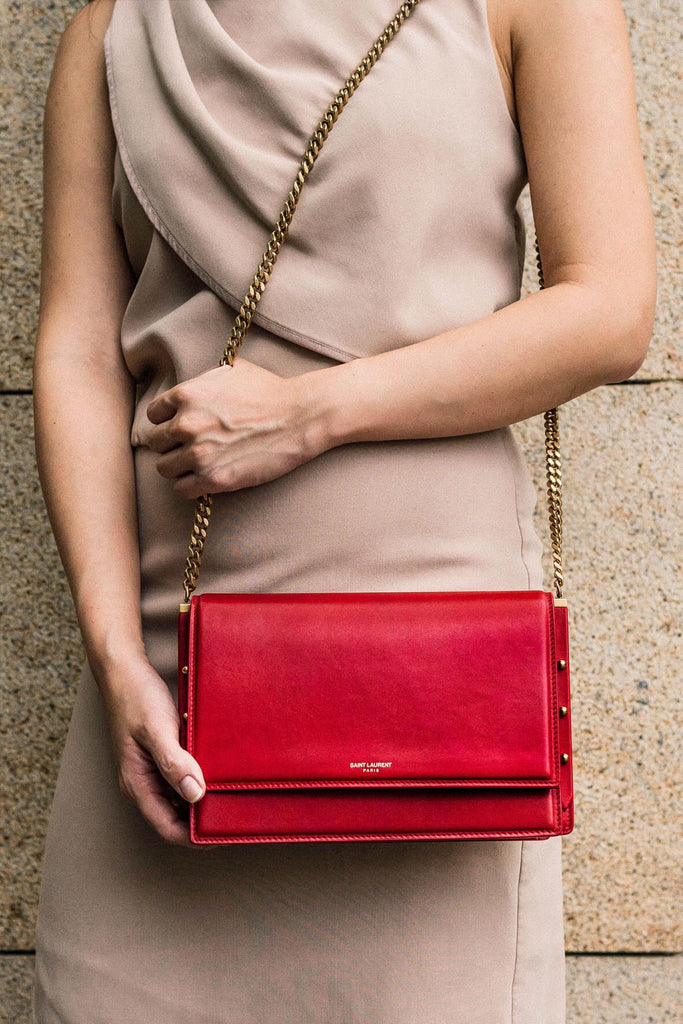 Zoe Chain Shoulder Bag Red - SAINT LAURENT