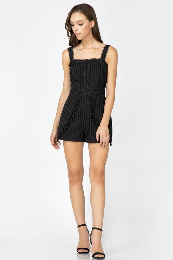 Cailin Woven Textured Stripe Romper - Adelyn Rae