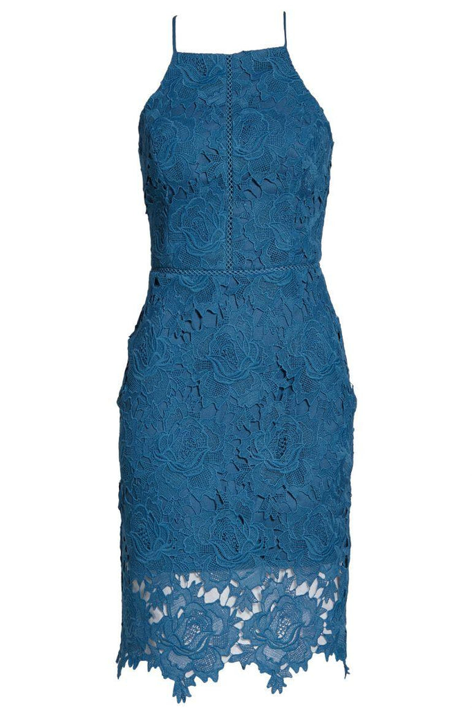 Farrah Lace Dress Shadow Blue - Adelyn Rae