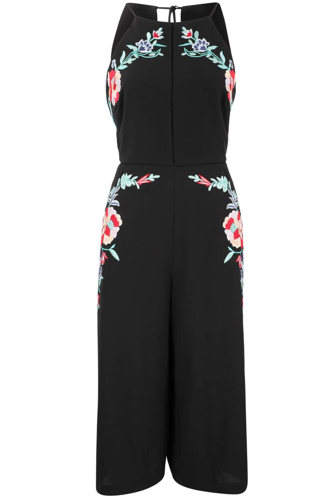 Veola Woven Embroidered Culotte Jumpsuit - Adelyn Rae