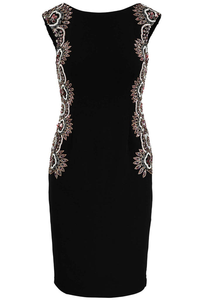 Cap Sleeve Crepe Sheath Dress With Sequin - Adrianna Papell