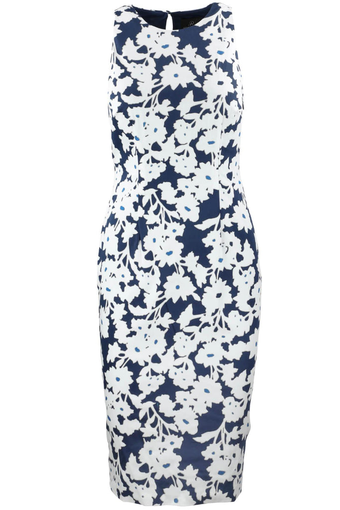 Daisy Field Floral Sheath Dress with Lace Up Back - Adrianna Papell