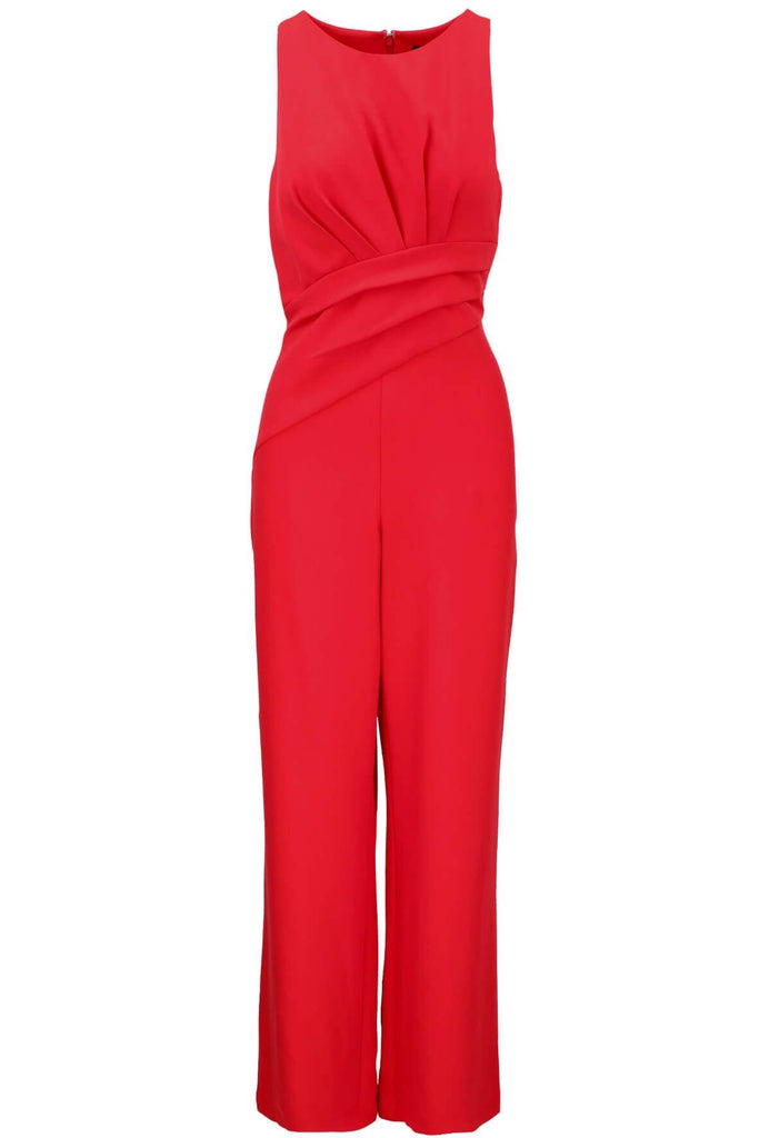 Draped Halter Jumpsuit with Wide Legs - Adrianna Papell