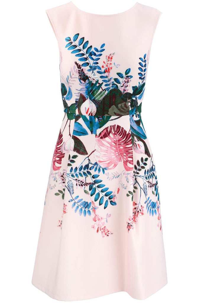Sleeveless Floral Oasis Fit Flare Dress - Adrianna Papell
