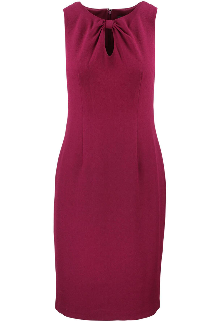 Sleeveless Textured Sheath Dress with Knotted Keyhole Neckline - Adrianna Papell