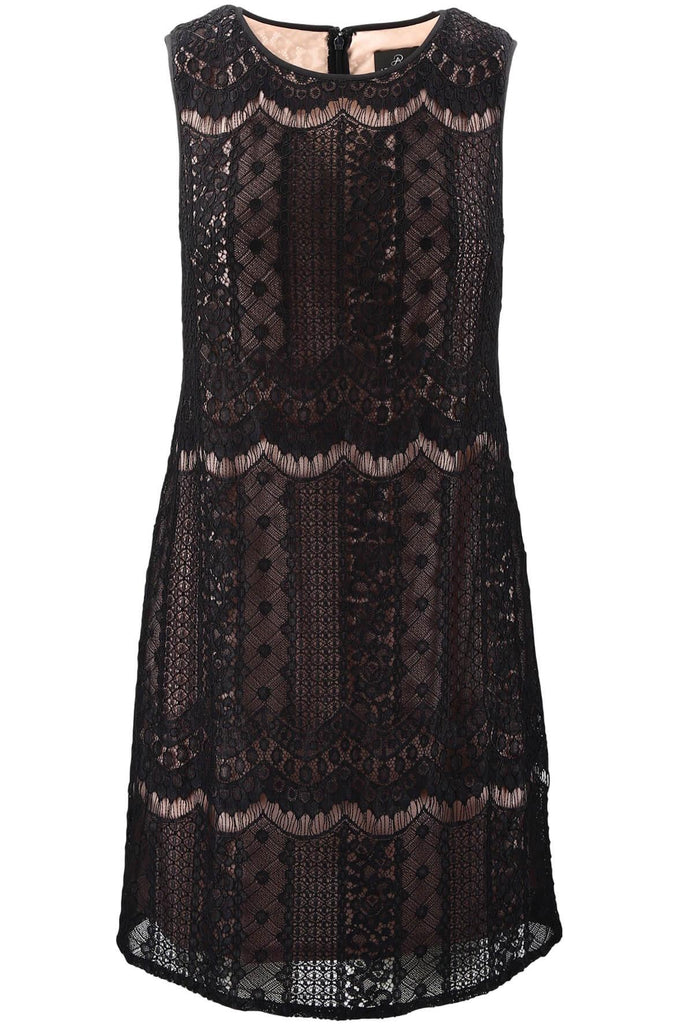 Striped Lace Shift Dress - Adrianna Papell