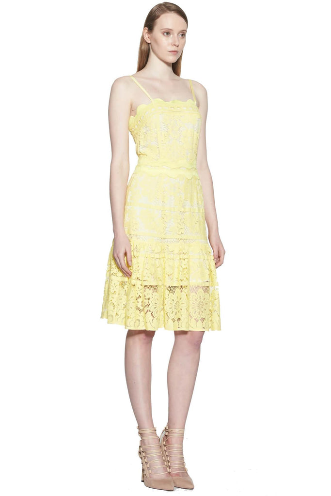 Andrea Sleeveless Mini Dress Yellow - Aijek