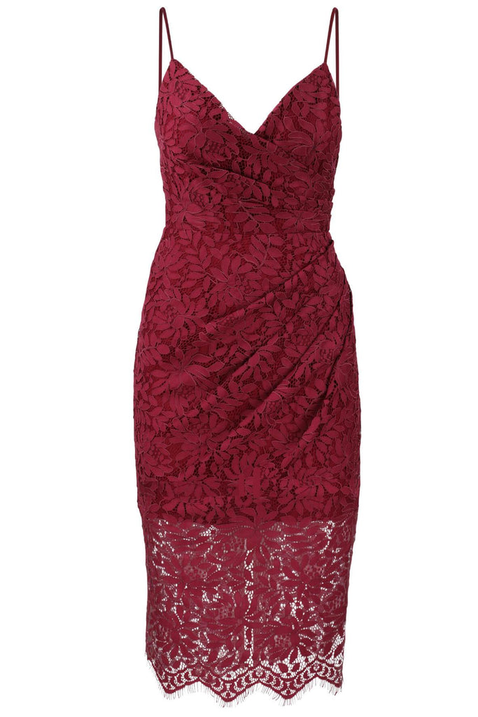 Lavinia Pleated Lace Dress - Aijek
