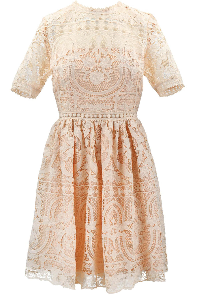 Padua Embroidered Short Sleeve Dress Orange - Aijek