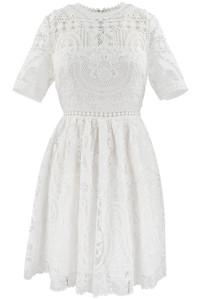 Padua Embroidered Short Sleeve Dress White - Aijek