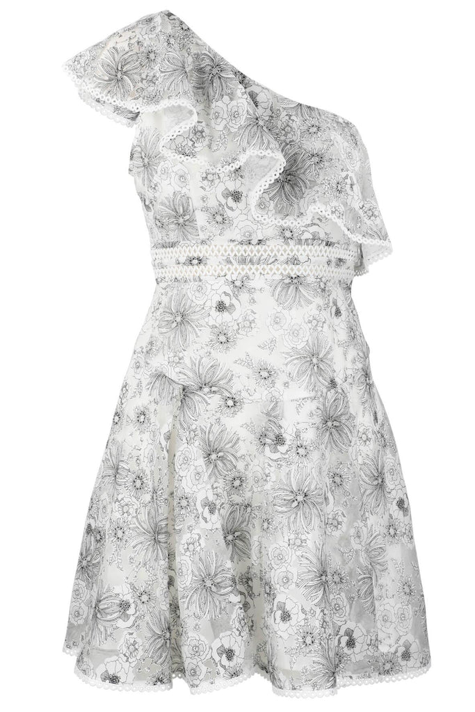 Parisa Ruffled Toga Organza Mini Dress - Aijek