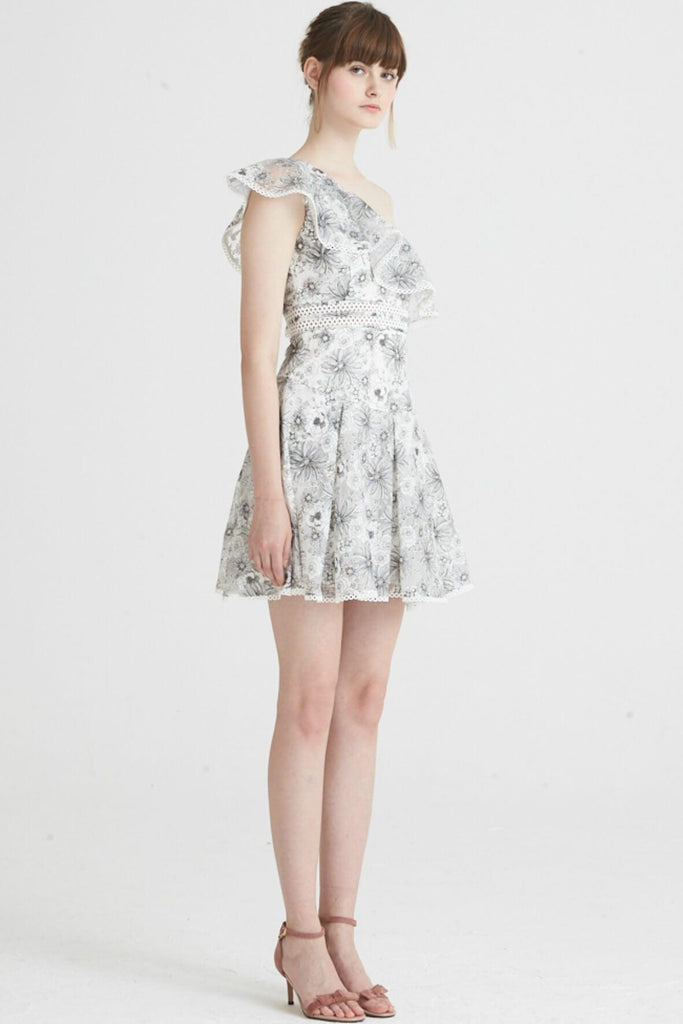 Parisa Ruffled Toga Organza Mini Dress - Aijek