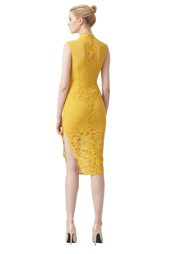 Royal Yellow Lace Dress - Aijek