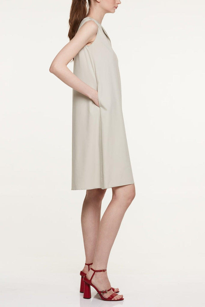Asymmetric Draped Side Dress - Akinn