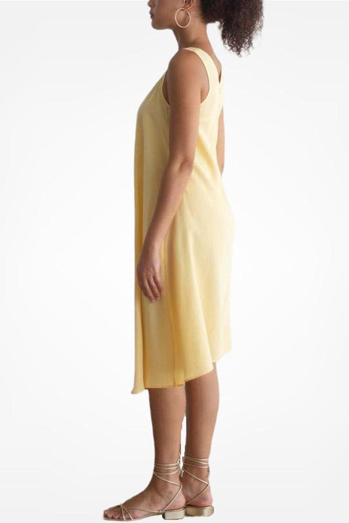 Everywhere Pinafore Dress With Racer Back in Canary Yellow - Akinn