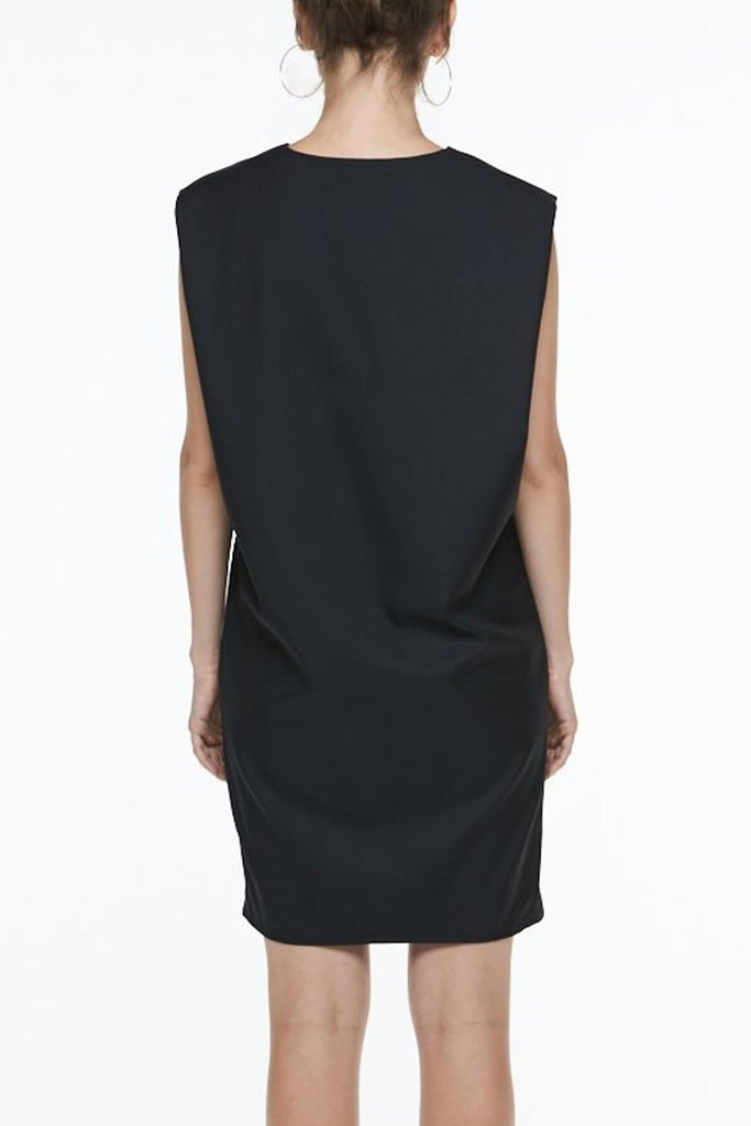 V-Neck Dress With Front Pleats - AKINN