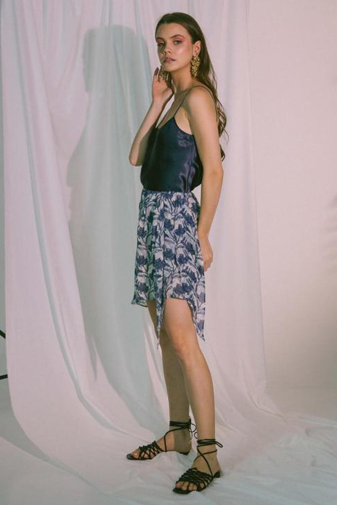Ladder Of Love Skirt in Ink Blue - Akosee