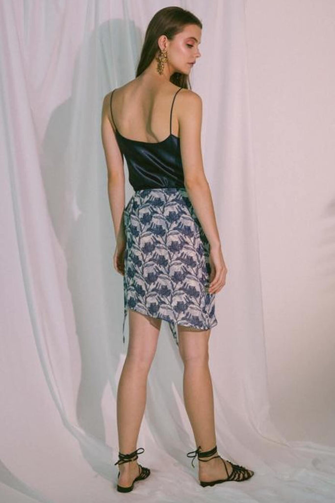 Ladder Of Love Skirt in Ink Blue - Akosee